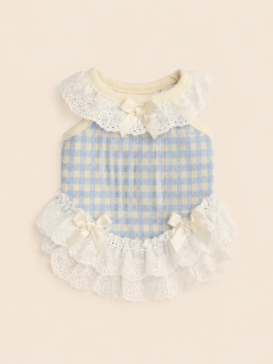 Gingham Sweetheart Lace Pet Vest