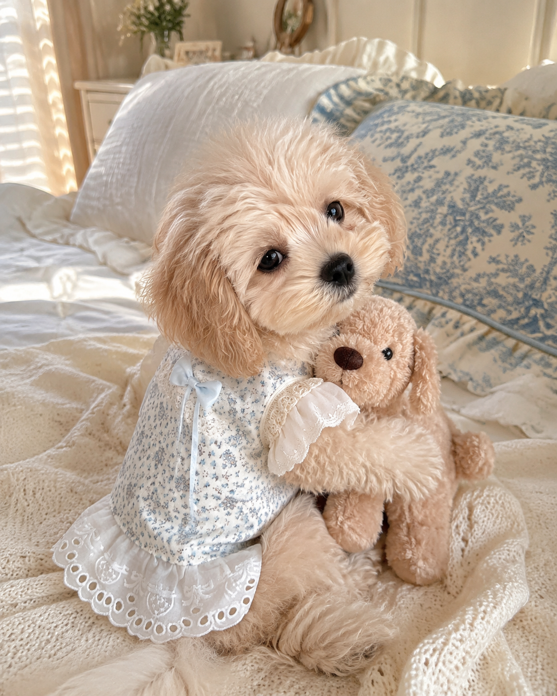 Vintage Floral Princess Dog Vest – Sweet Daisy Lace Pet Shirt