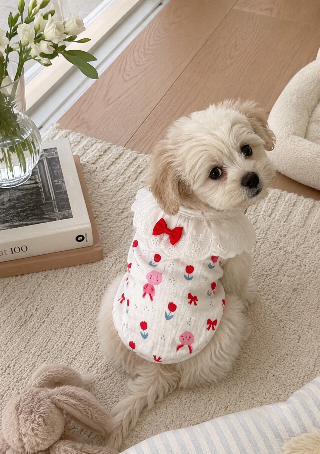 Bunny & Petals Ruffled Pet Vest