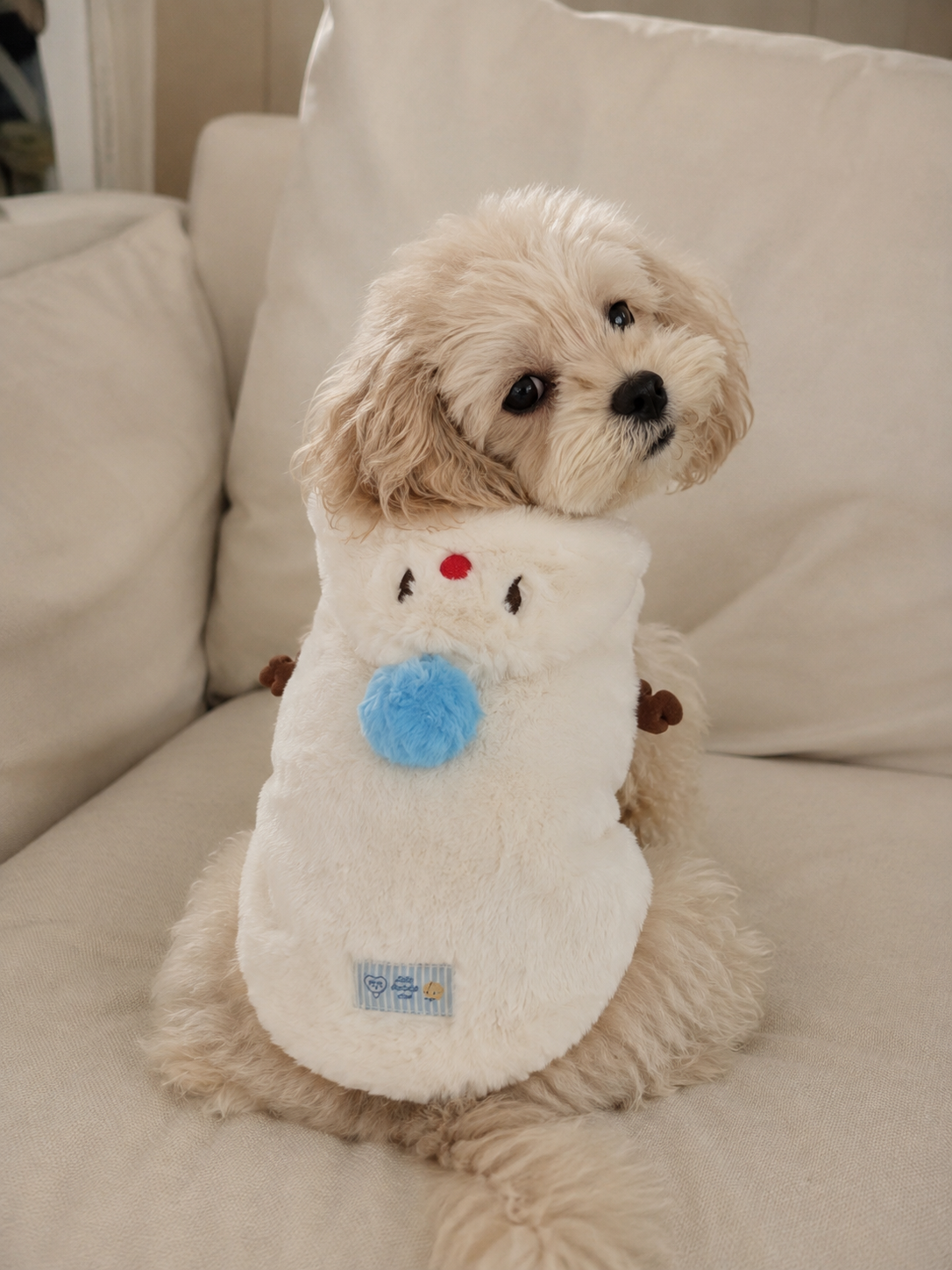 Fluffy Snowman Winter Pet Fleece Vest & Hoodie