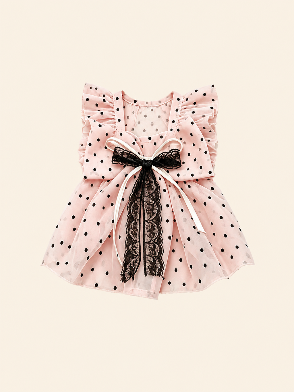 Polka Dot Princess Bow Strap Dress