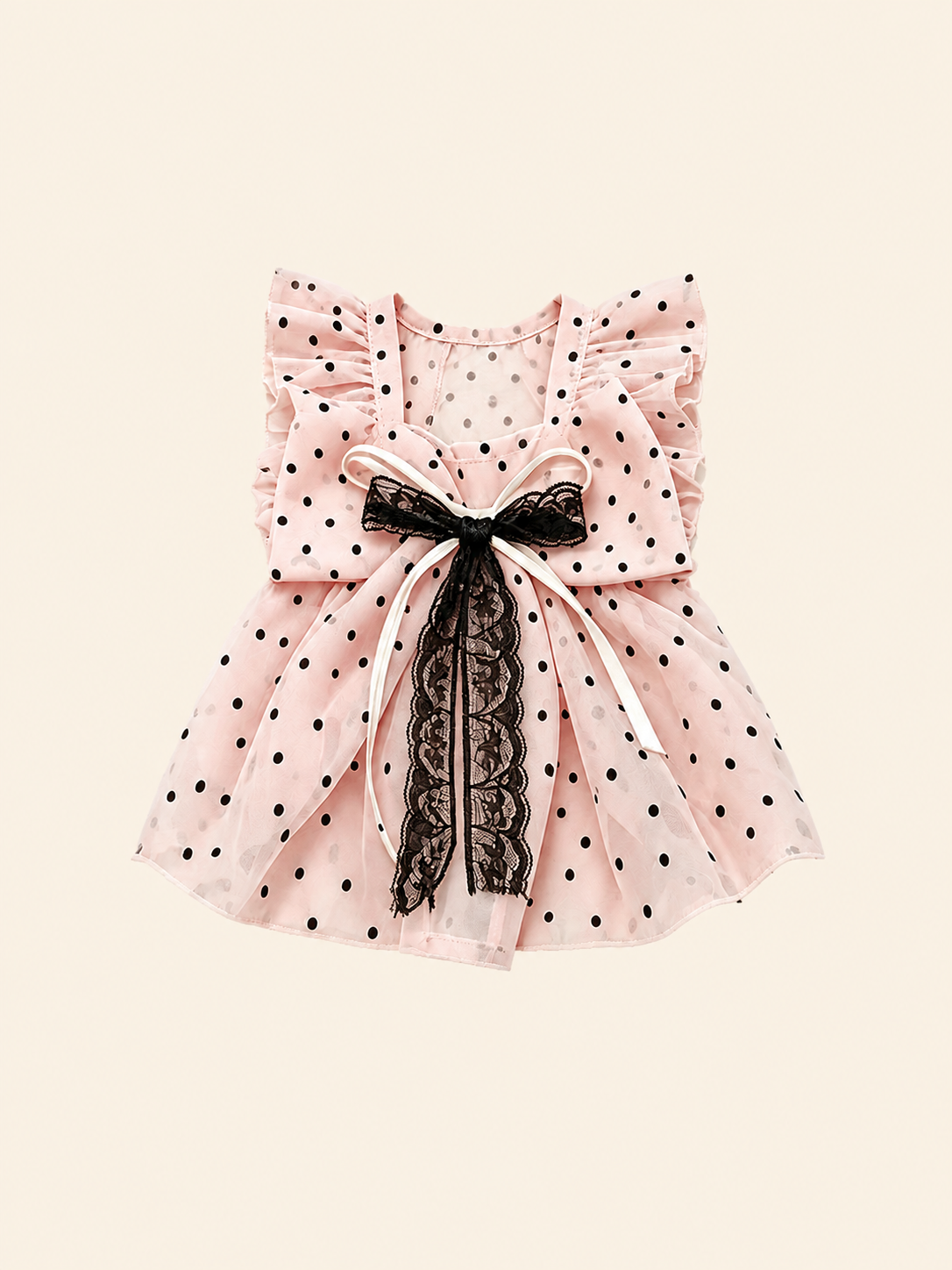Polka Dot Princess Bow Strap Dress