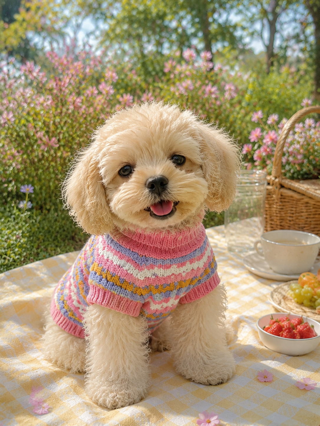 Pastel Flower Knit Sweater