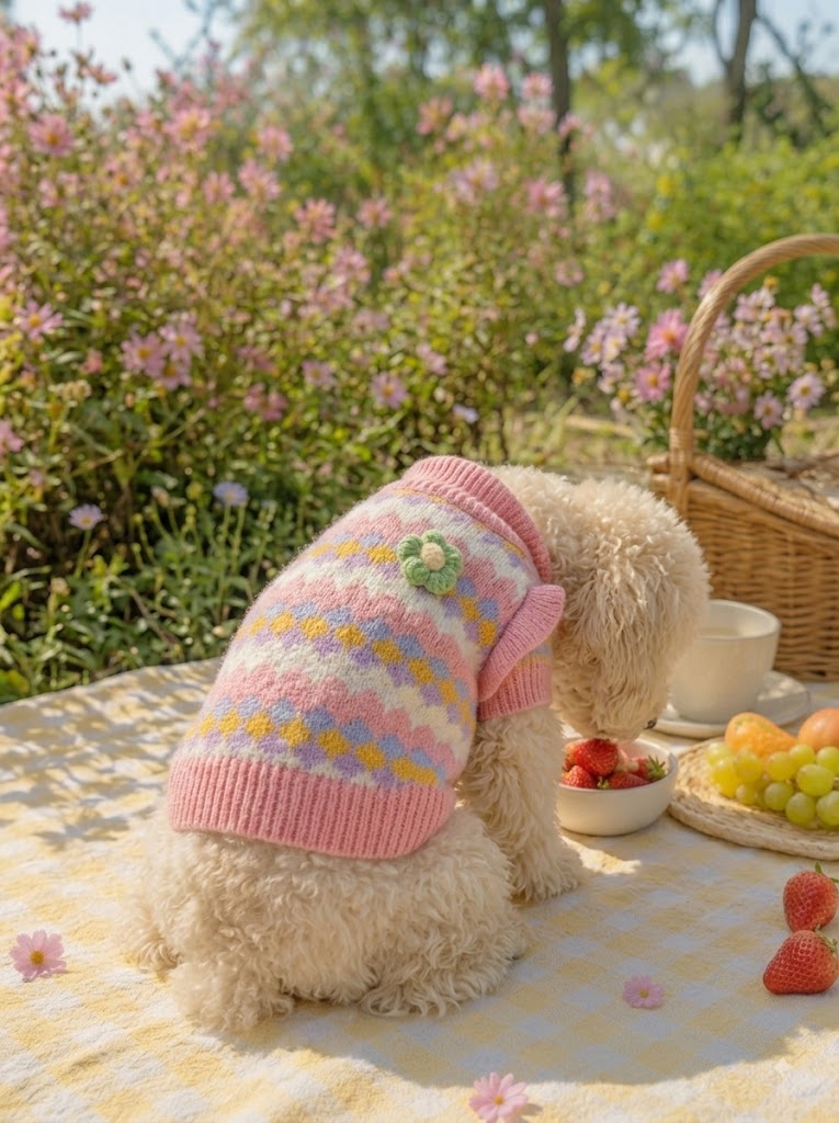 Pastel Flower Knit Sweater