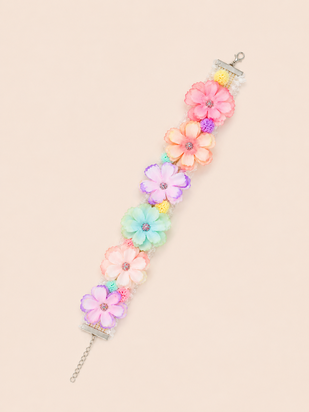 Pastel Flower Pet Collar | Kawaii Adjustable Cat & Dog Floral Bib