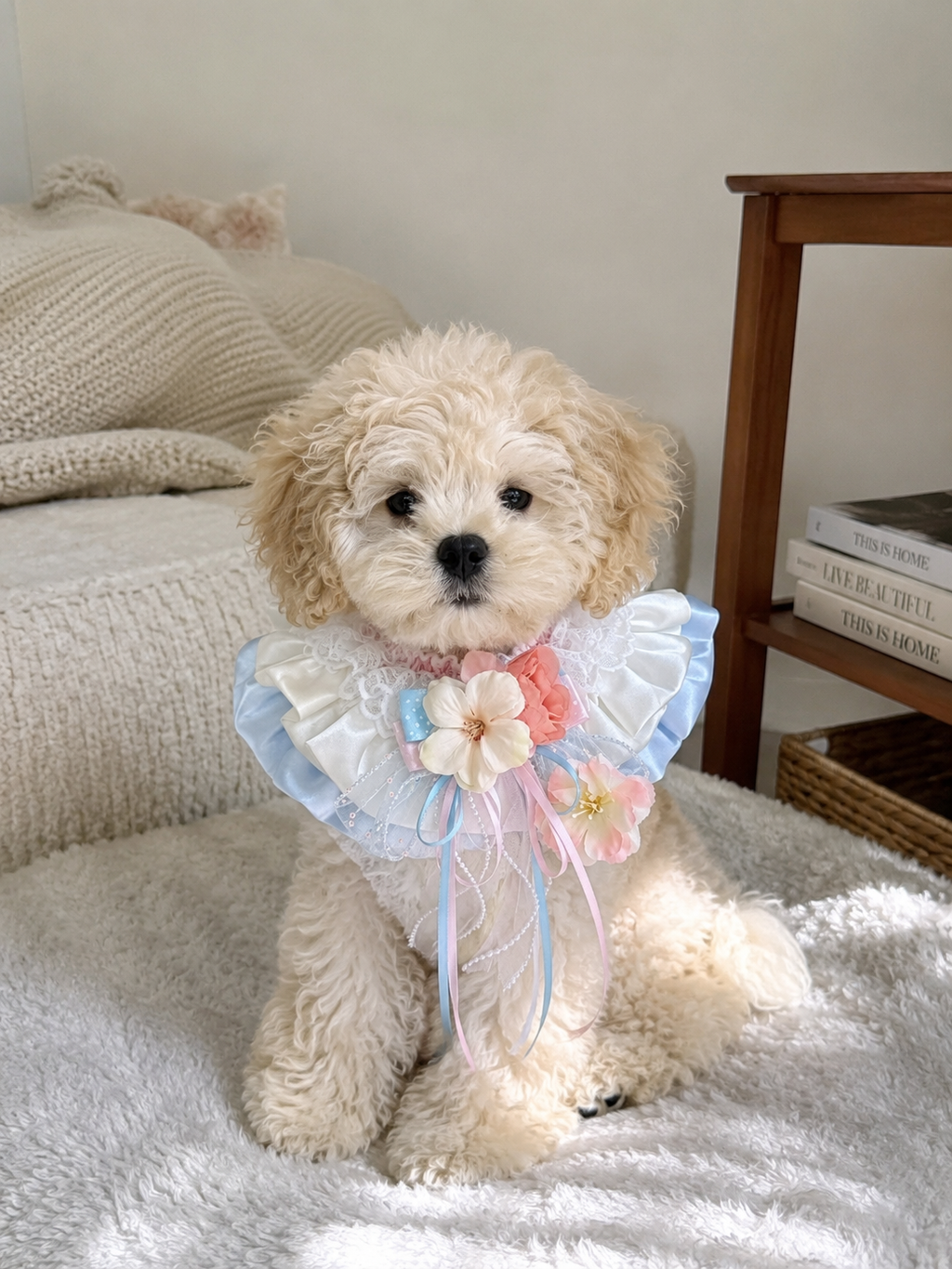 Dreamy Blossom Pet Lace Collar – Cute Princess Bib for Cats & Small Dogs