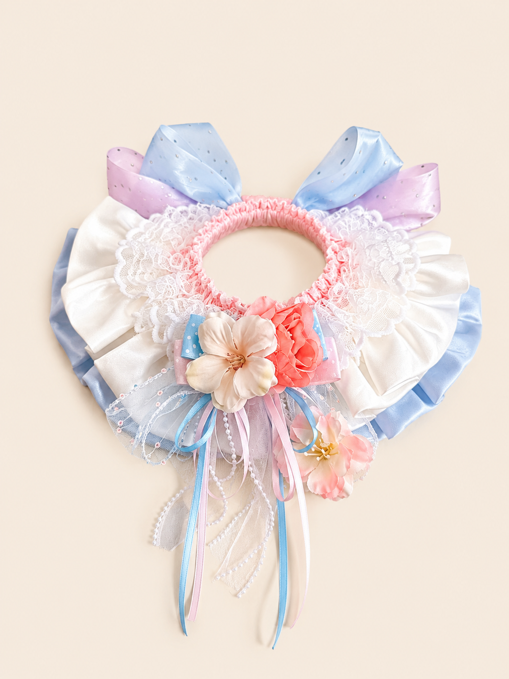 Dreamy Blossom Pet Lace Collar – Cute Princess Bib for Cats & Small Dogs