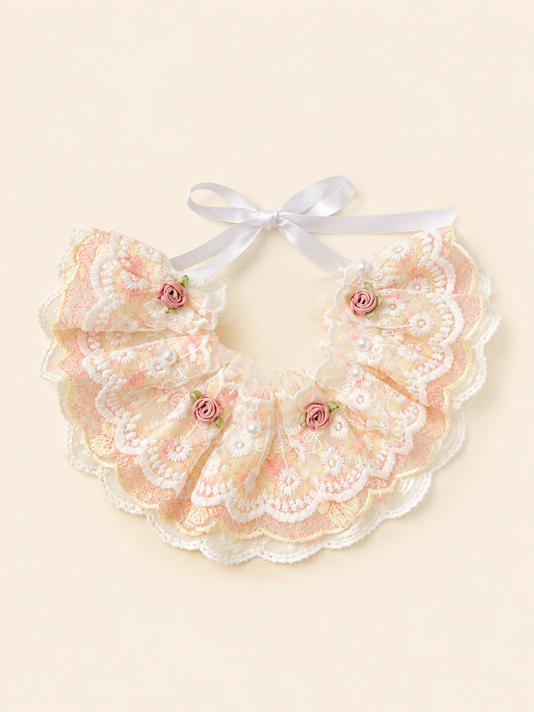 Princess Lace Pet Bib - Vintage Champagne Rose