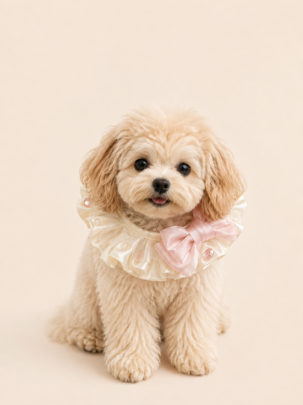 Princess Pearl Ribbon Pet Bib Collar