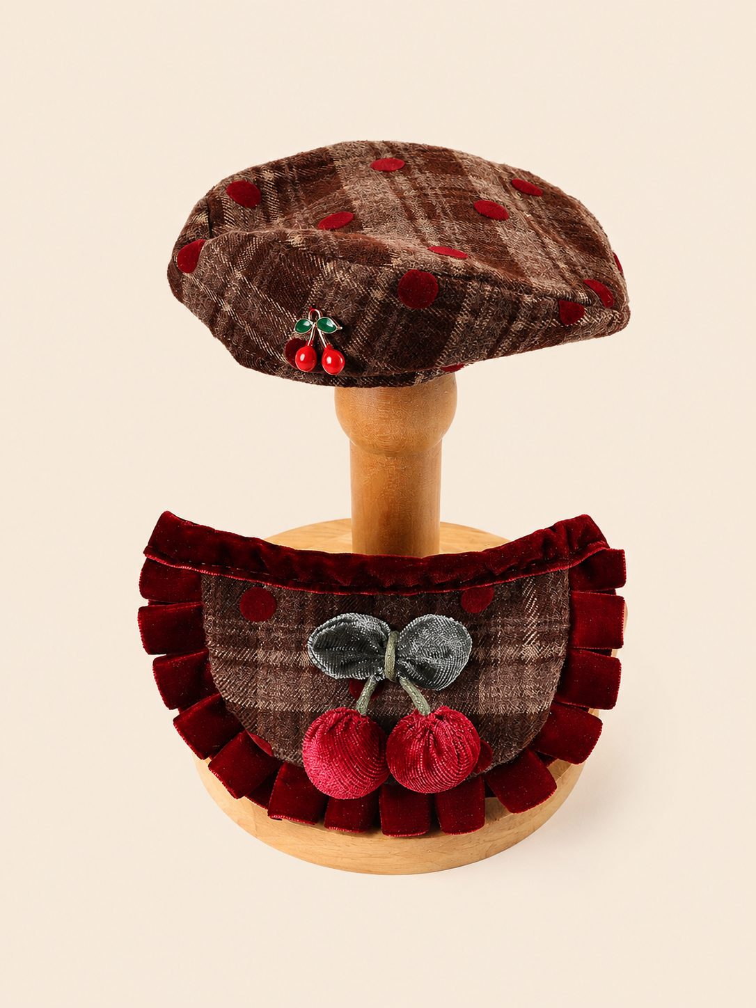 Cherry Sweetness Pet Beret & Bib Gift Set 🍒✨