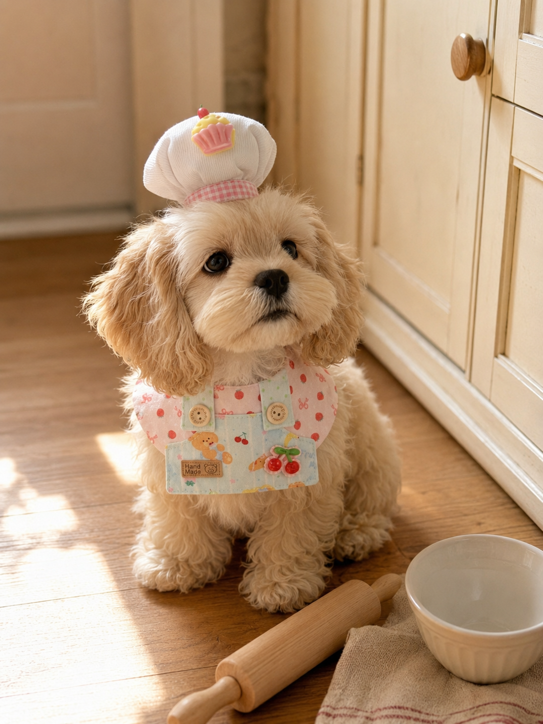 Cherry Cake Party Bib & Hat Set 🍒🎂