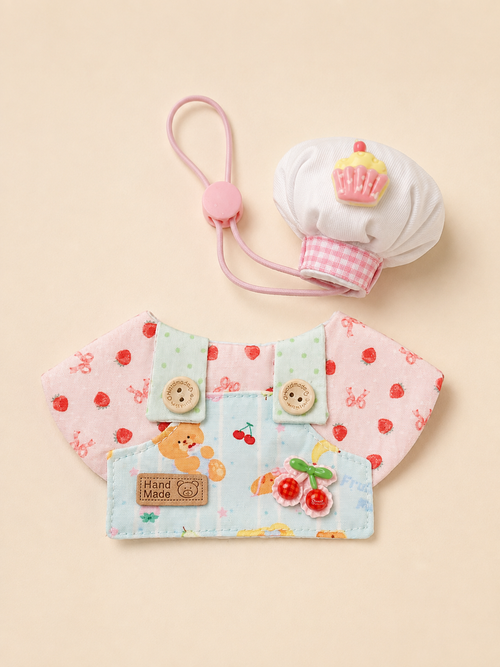Cherry Cake Party Bib & Hat Set 🍒🎂