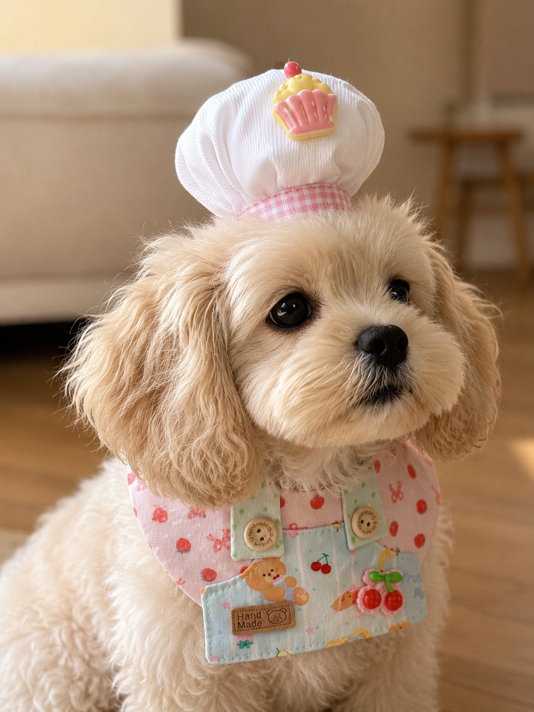 Cherry Cake Party Bib & Hat Set 🍒🎂