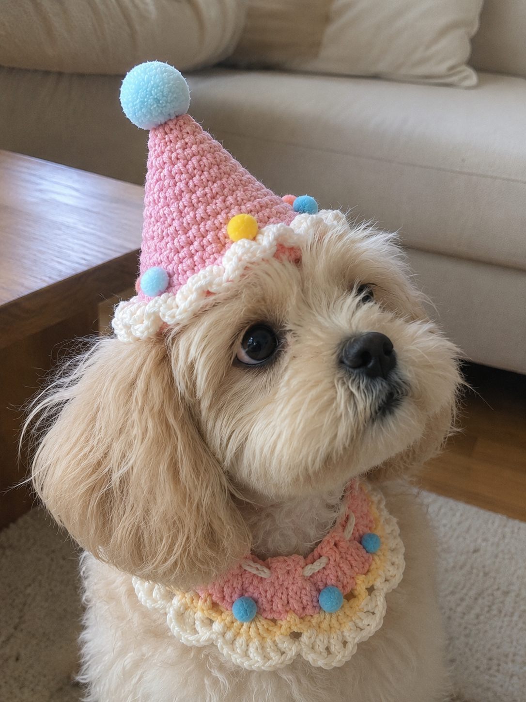 Little Sprinkle Crochet Hat & Bib Set 🍬