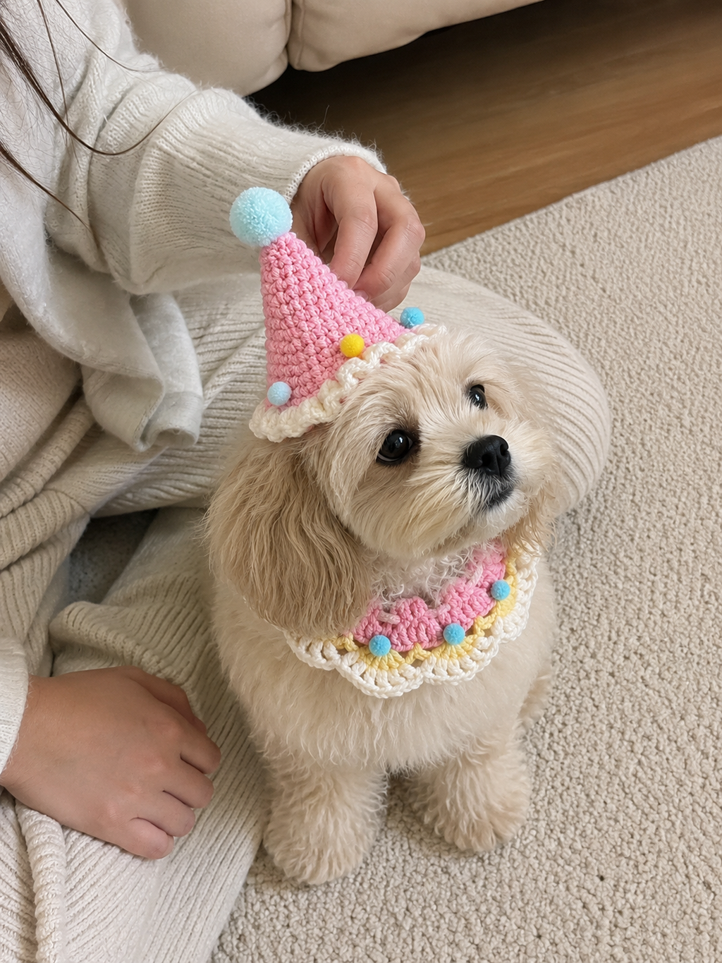 Little Sprinkle Crochet Hat & Bib Set 🍬