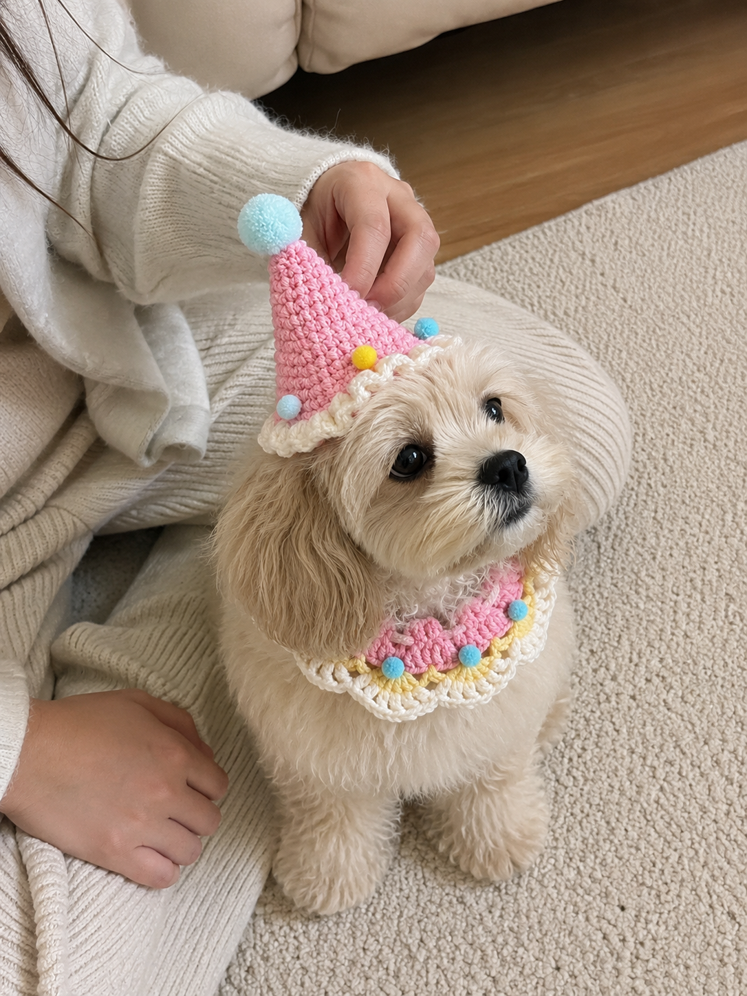 Little Sprinkle Crochet Hat & Bib Set 🍬
