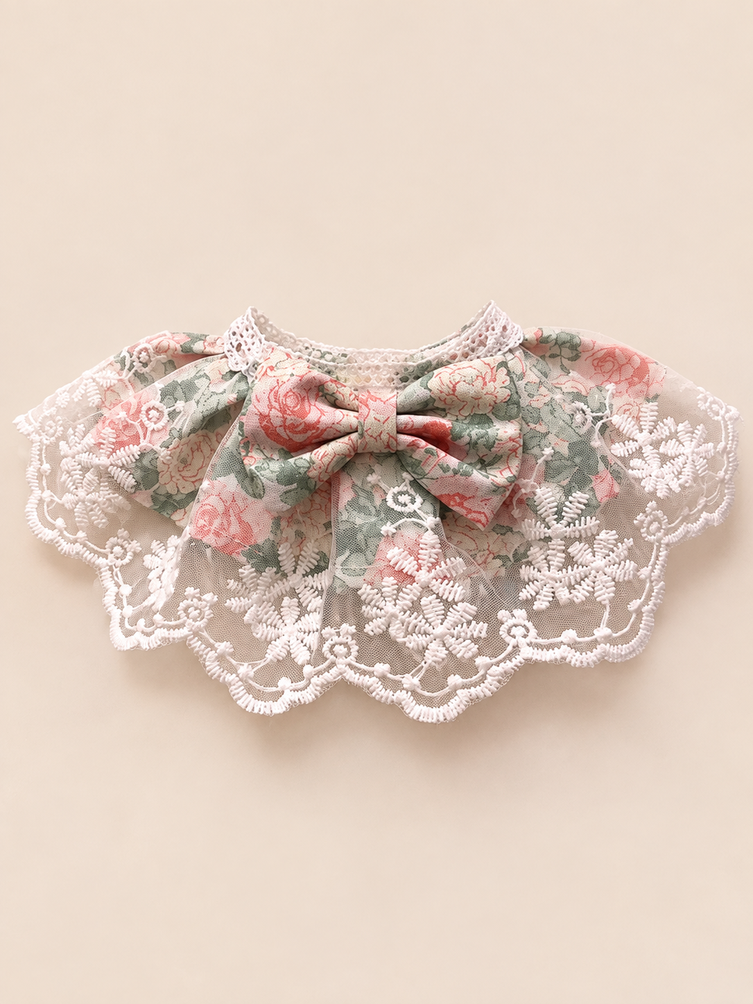 Rosy Meadow Lace Pet Bib 🌹🎀