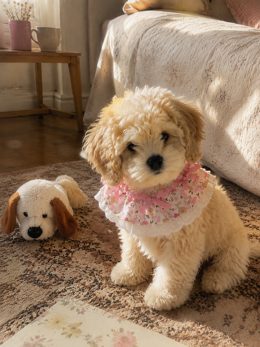🌸 Blossom Bowknot Princess Pet Bib
