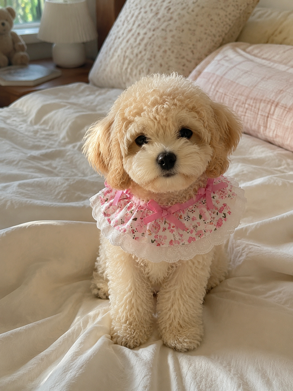 🌸 Blossom Bowknot Princess Pet Bib