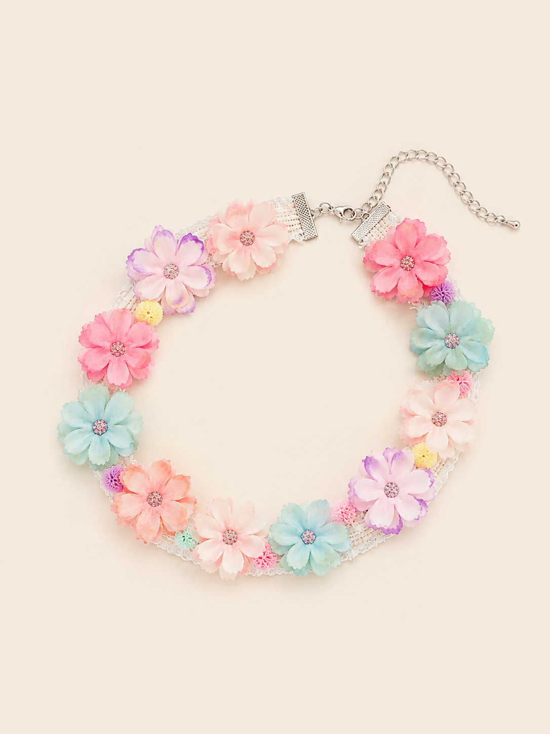 Pastel Flower Pet Collar | Kawaii Adjustable Cat & Dog Floral Bib