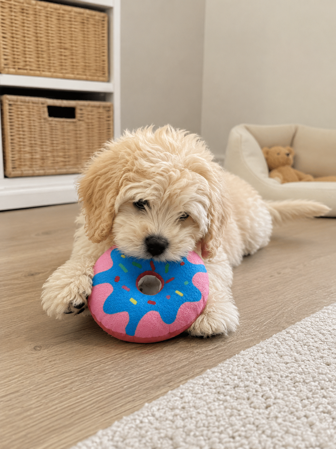 Plush Squeaky Donut Toy