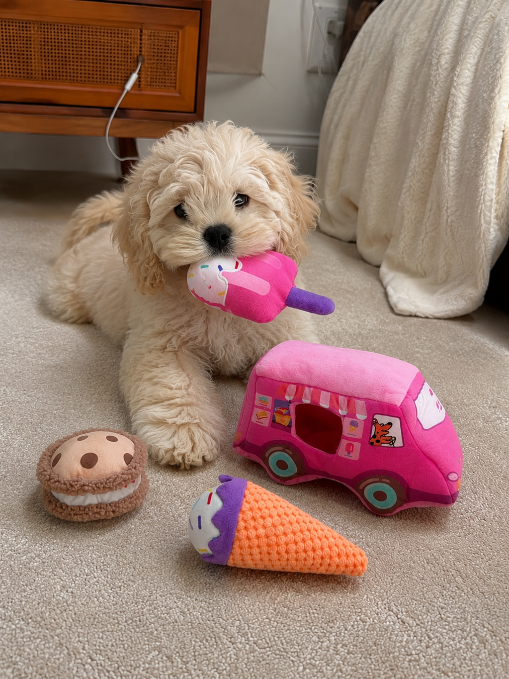 Plush Dessert Truck Interactive Hide-Seek Toy