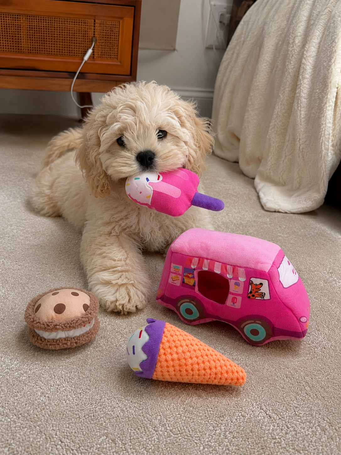 Plush Dessert Truck Interactive Hide-Seek Toy