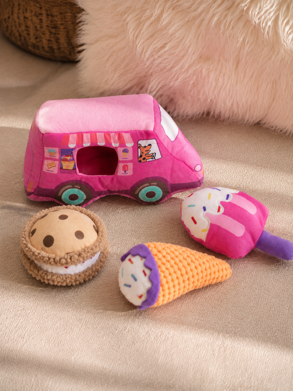 Plush Dessert Truck Interactive Hide-Seek Toy
