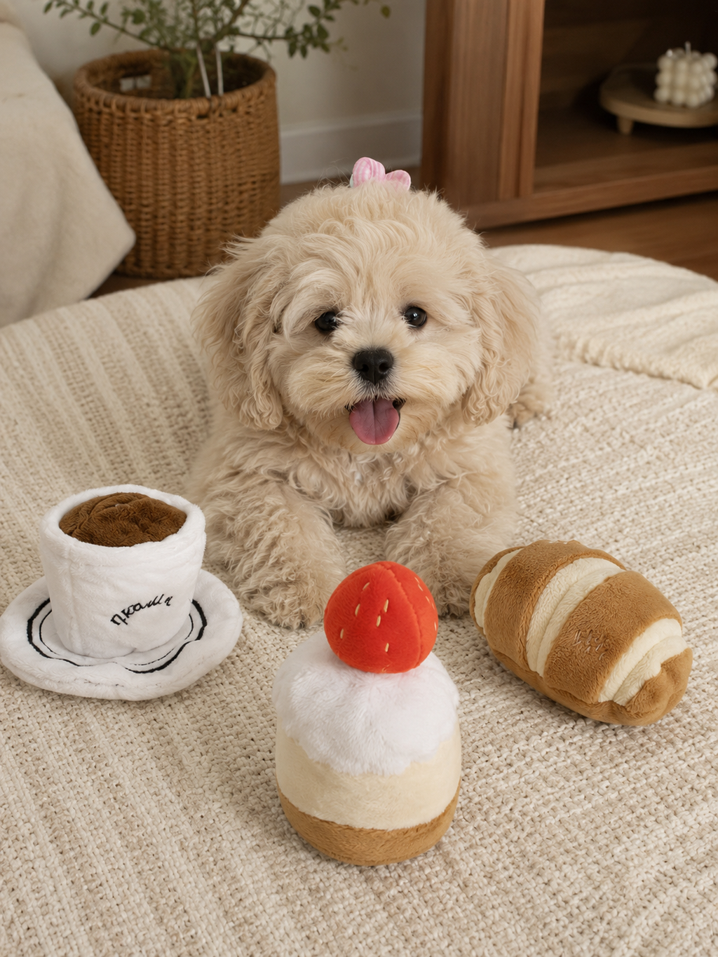 Pawfect Afternoon Tea Squeak & Snuffle Toy Set