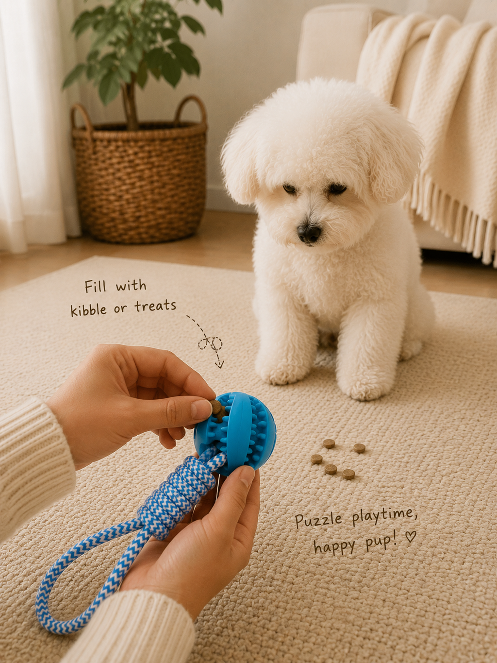 Pawsome Chew & Treat Rope Ball
