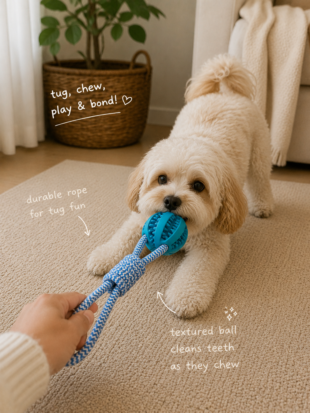Pawsome Chew & Treat Rope Ball
